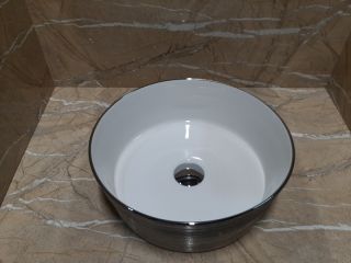 Раковина CeramaLux C1054 бело-серая 36.5 см